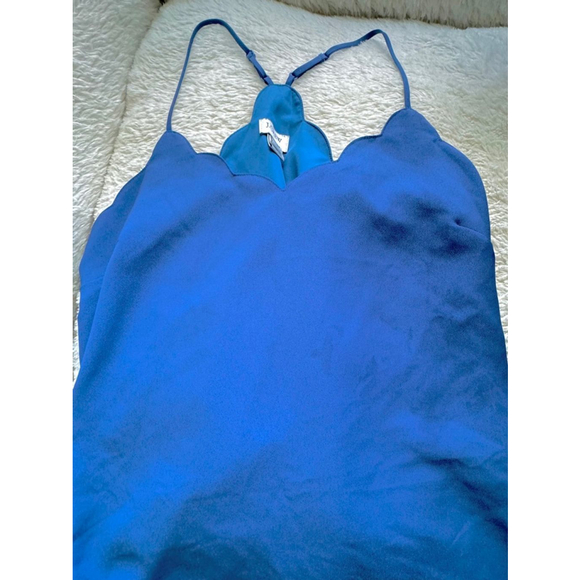 J. Crew Tops - J Crew Scallop Lined Tank Size Small/Size 2 - Blue
